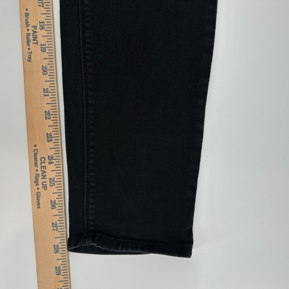 Seven7 Tummyless High Rise Skinny Jeans Womens 14 Black Dark Wash Denim Stretch - Picture 10 of 10
